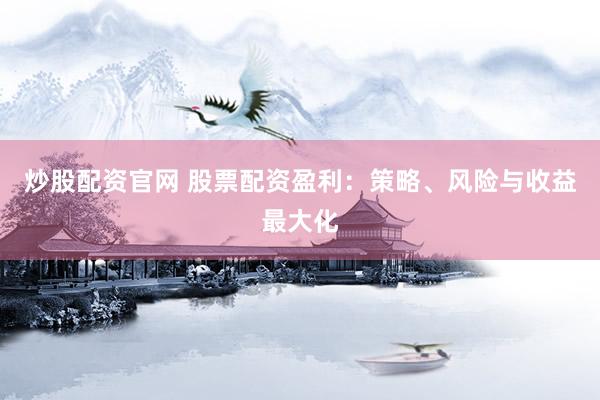 炒股配资官网 股票配资盈利：策略、风险与收益最大化