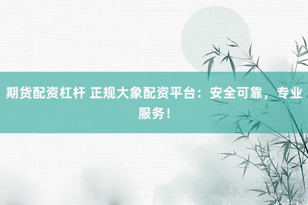 期货配资杠杆 正规大象配资平台：安全可靠，专业服务！