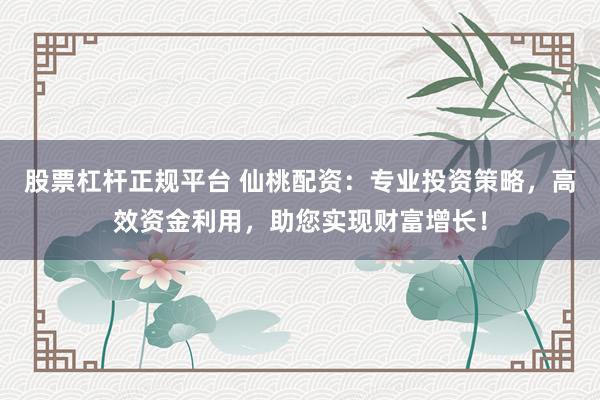 股票杠杆正规平台 仙桃配资：专业投资策略，高效资金利用，助您实现财富增长！
