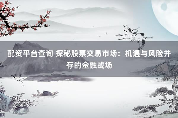 配资平台查询 探秘股票交易市场：机遇与风险并存的金融战场