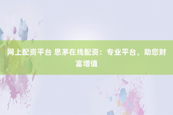 网上配资平台 思茅在线配资：专业平台，助您财富增值