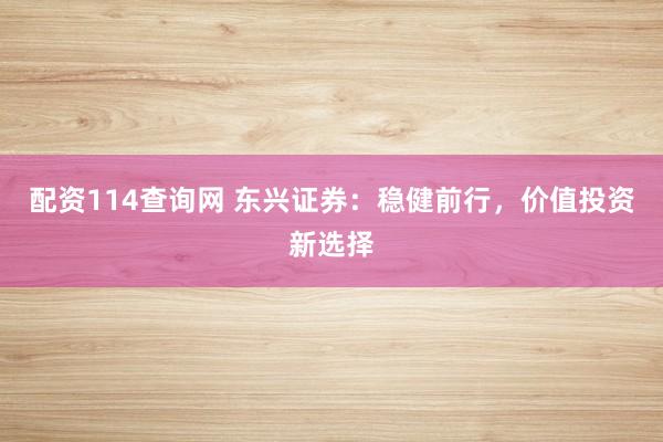 配资114查询网 东兴证券：稳健前行，价值投资新选择