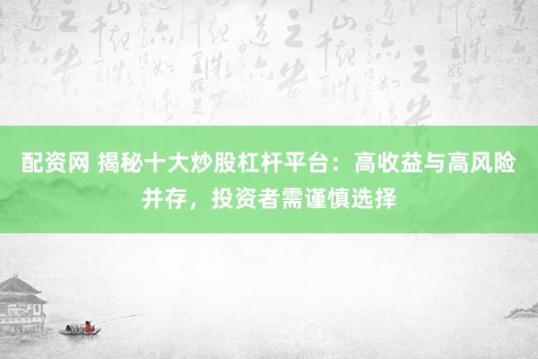 配资网 揭秘十大炒股杠杆平台：高收益与高风险并存，投资者需谨慎选择