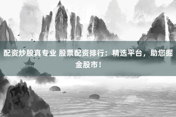 配资炒股真专业 股票配资排行：精选平台，助您掘金股市！