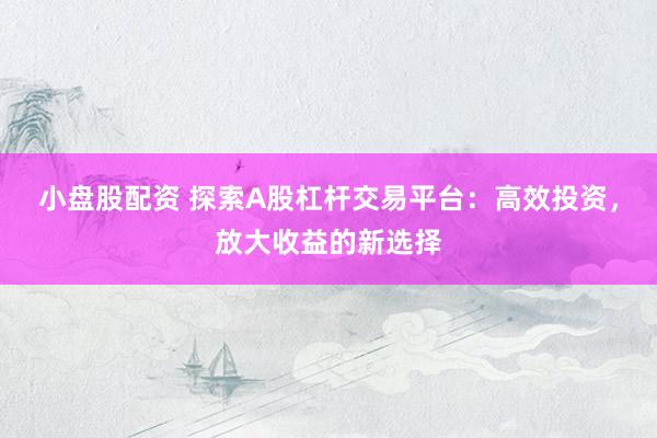 小盘股配资 探索A股杠杆交易平台：高效投资，放大收益的新选择