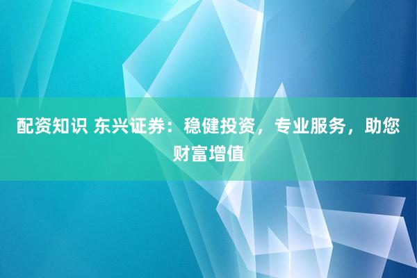 配资知识 东兴证券：稳健投资，专业服务，助您财富增值