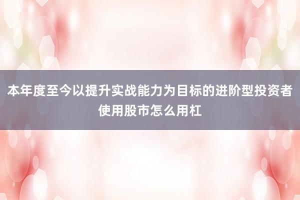 本年度至今以提升实战能力为目标的进阶型投资者使用股市怎么用杠