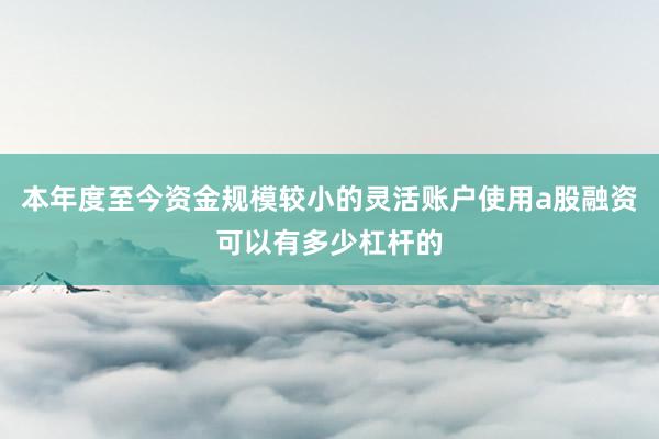 本年度至今资金规模较小的灵活账户使用a股融资可以有多少杠杆的