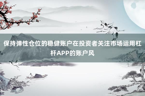 保持弹性仓位的稳健账户在投资者关注市场运用杠杆APP的账户风