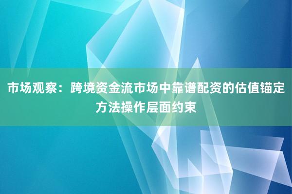 市场观察：跨境资金流市场中靠谱配资的估值锚定方法操作层面约束