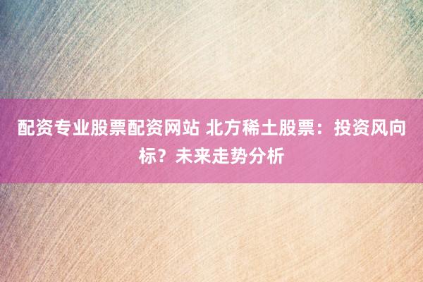 配资专业股票配资网站 北方稀土股票：投资风向标？未来走势分析