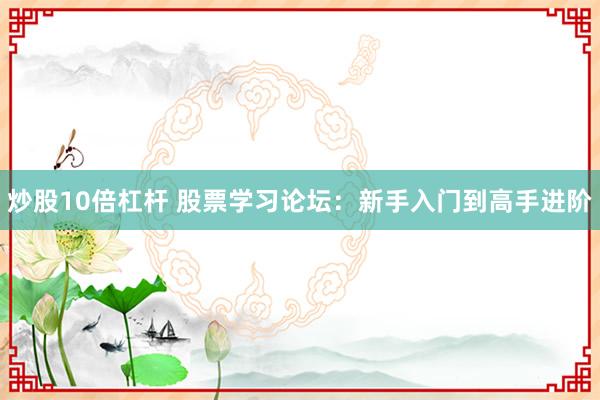炒股10倍杠杆 股票学习论坛：新手入门到高手进阶