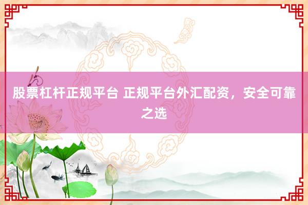 股票杠杆正规平台 正规平台外汇配资，安全可靠之选
